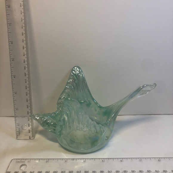 Murano Sea-Green Glass Bird Sculpture Hand Blown - Picture 8 of 9